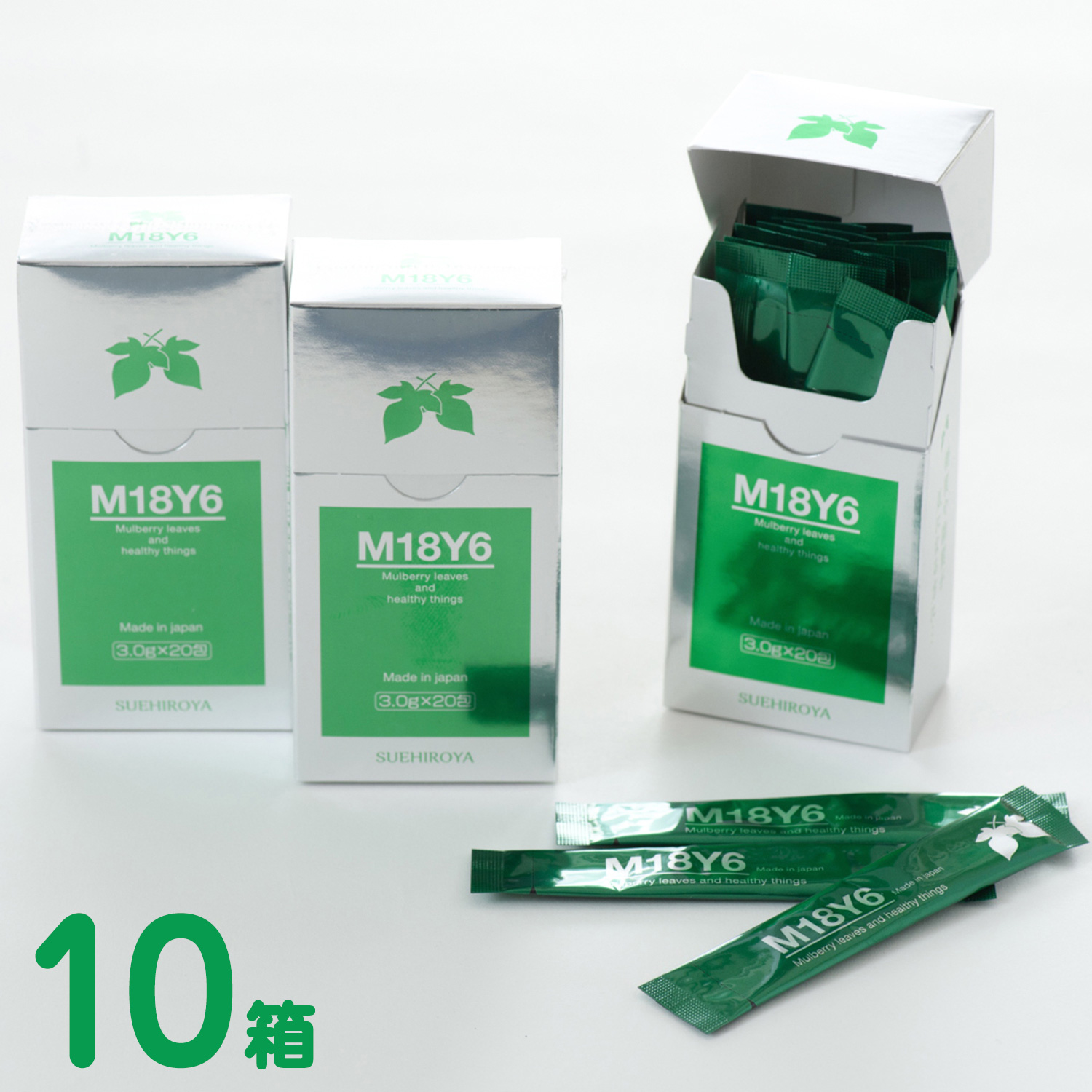 M18Y6　美ボディ青汁 (緑の桑葉と白い酵母) 10箱(200包)